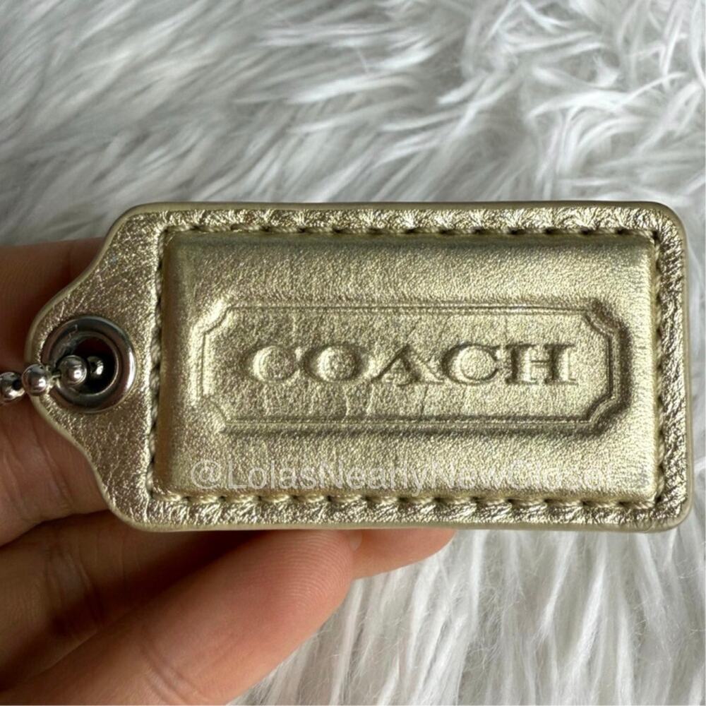 2" COACH Gold Fob Bag Charm Hang tag Hangtag